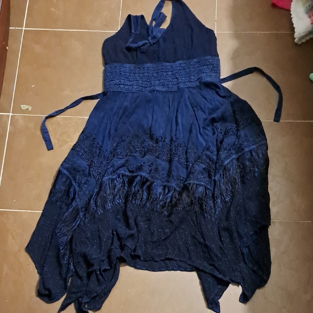 HA BY YESHI Navy Embroided Healther Dress
